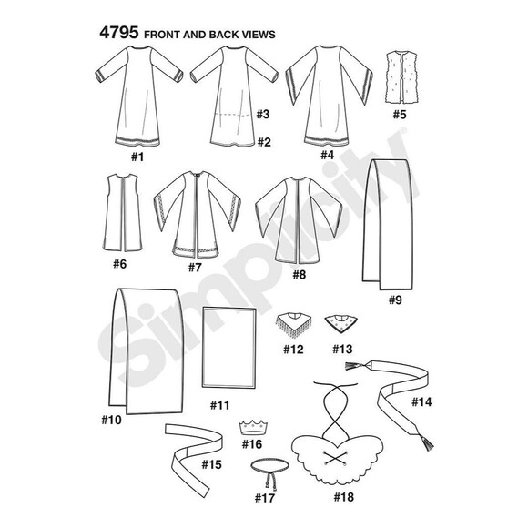 Simplicity Pattern 0139/4795 Nativity Biblical Costumes XS-XL Teen Adult UNCUT - Picture 2 of 3